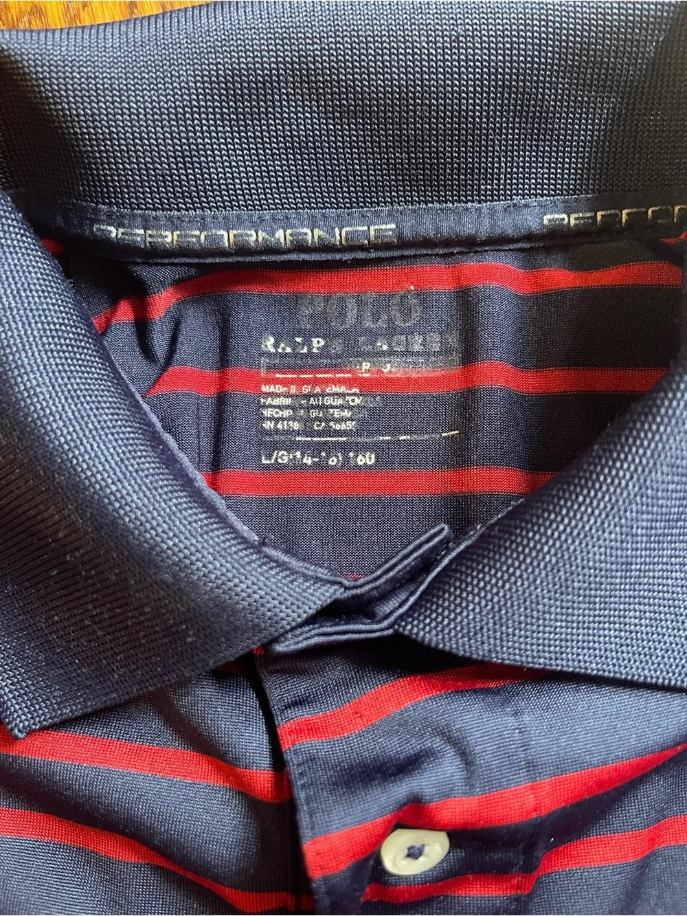 Ralph Lauren Navy with Red Stripe Polo Shirt
